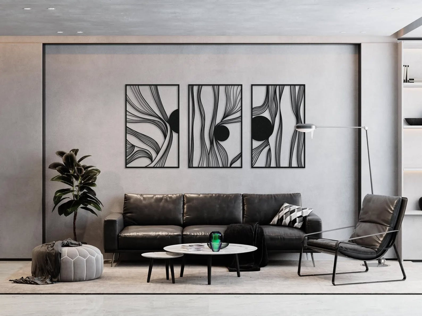 The Flow Lines Wall Art – Set of 3