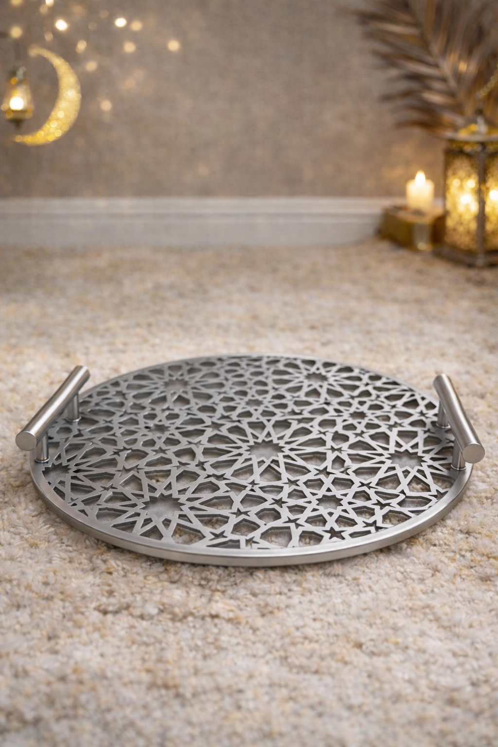 Noor Geometric Serving Tray – 35 cm