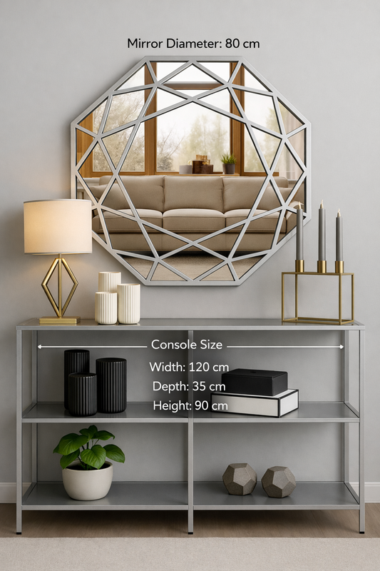 Linea Luxe Metal Console and mirror