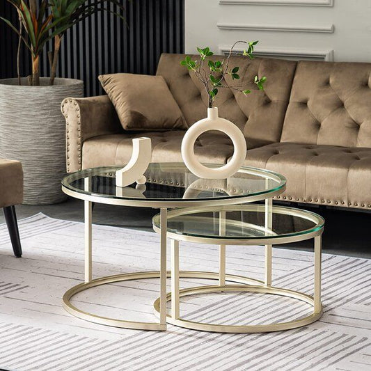 Round Nesting Coffee Tables Set (2 Pieces)