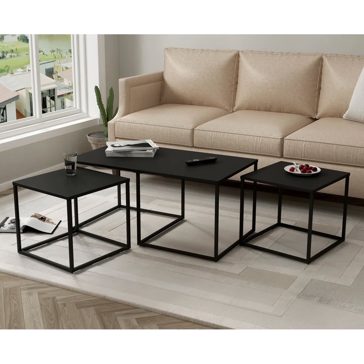 The Linear Minimalist Trio Table Set (Set of 3)