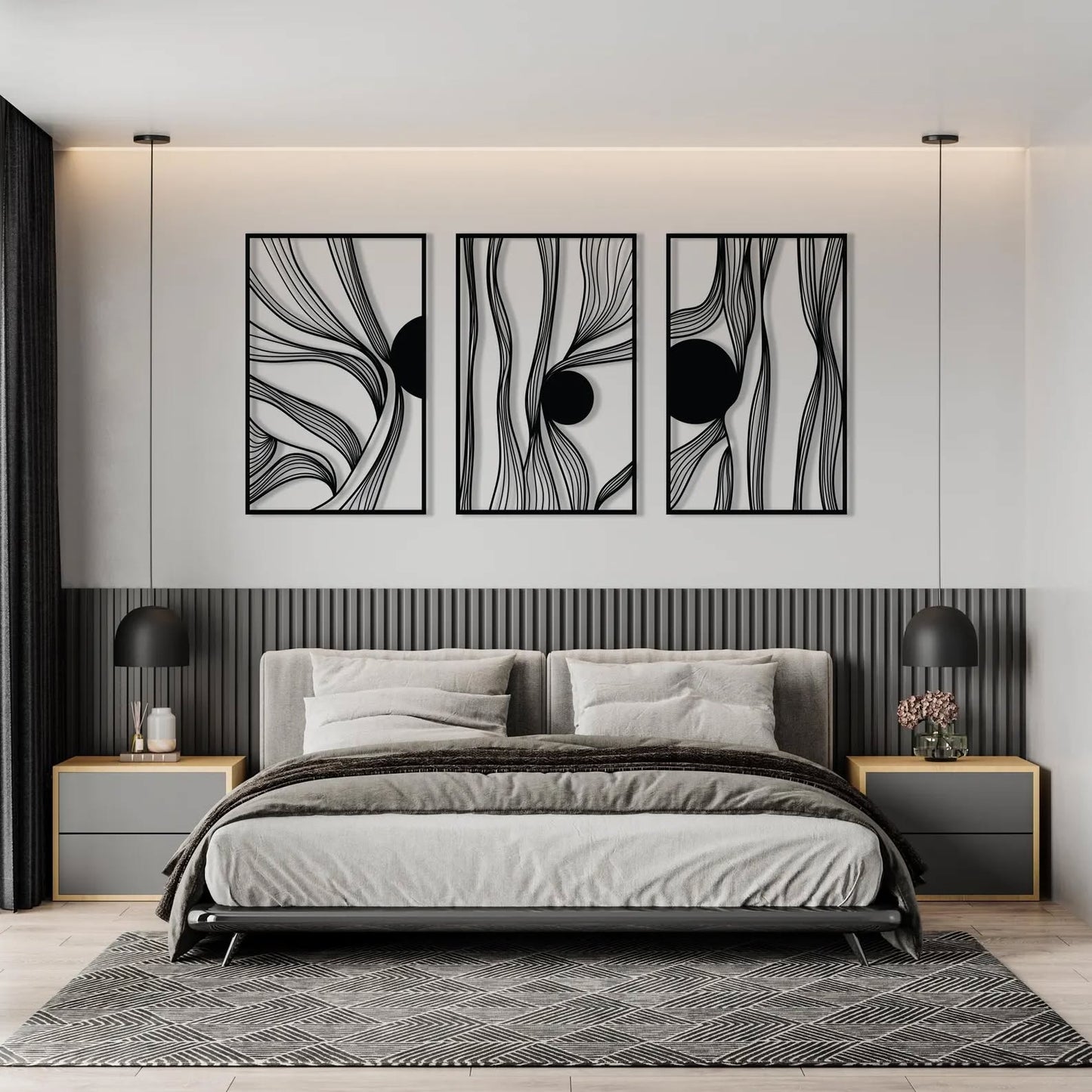 The Flow Lines Wall Art – Set of 3