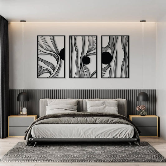 The Flow Lines Wall Art – Set of 3