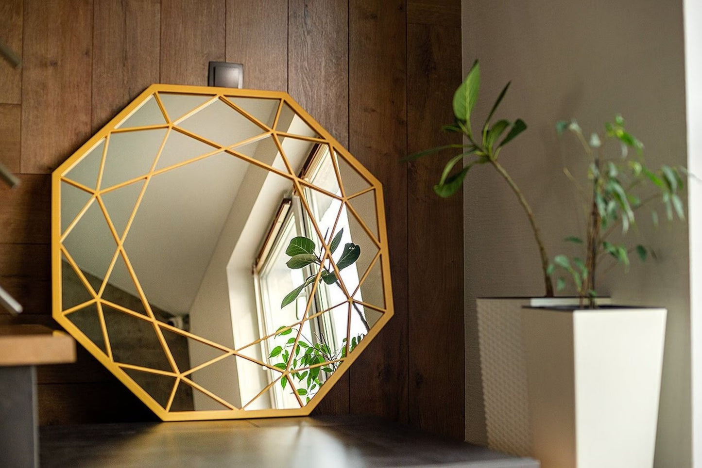 Linea Luxe Metal Console and mirror