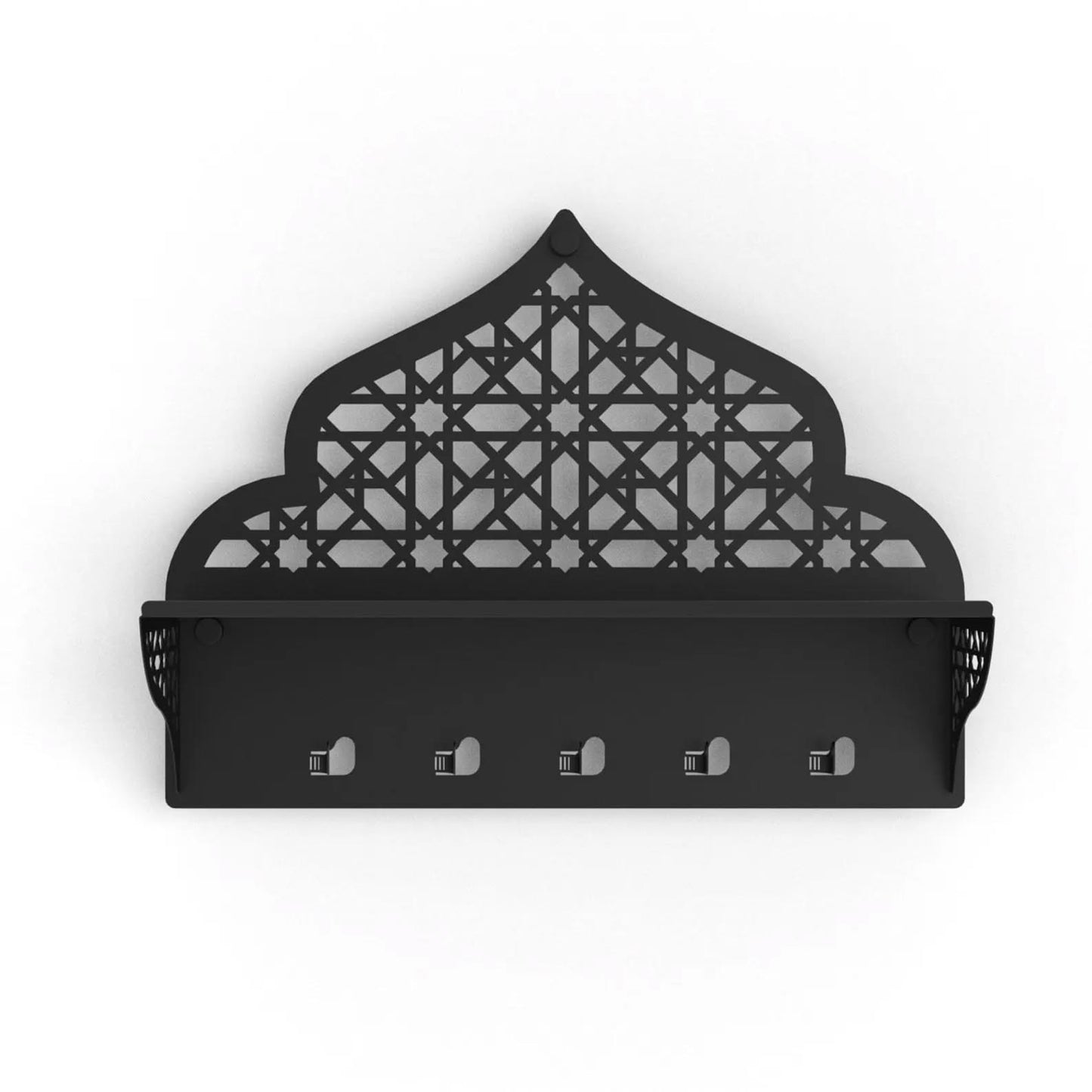 Moroccan Wall Shelf with Hooks
