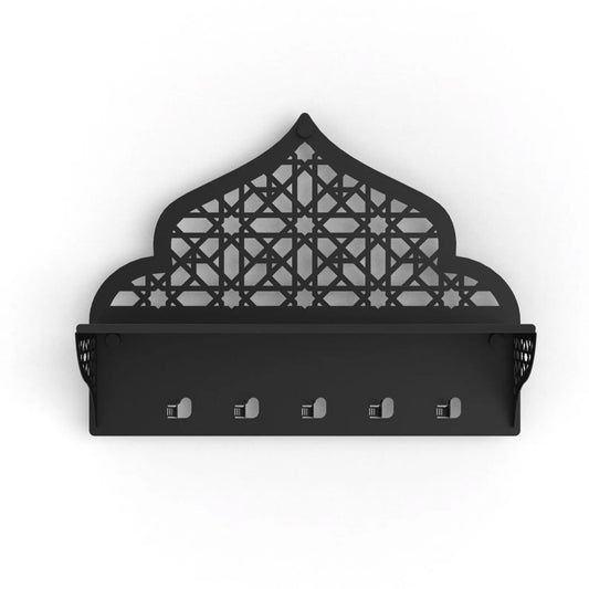 Moroccan Wall Shelf with Hooks