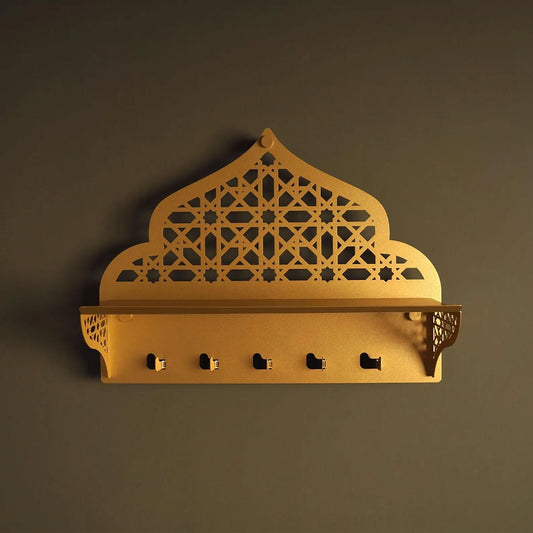 Moroccan Wall Shelf with Hooks
