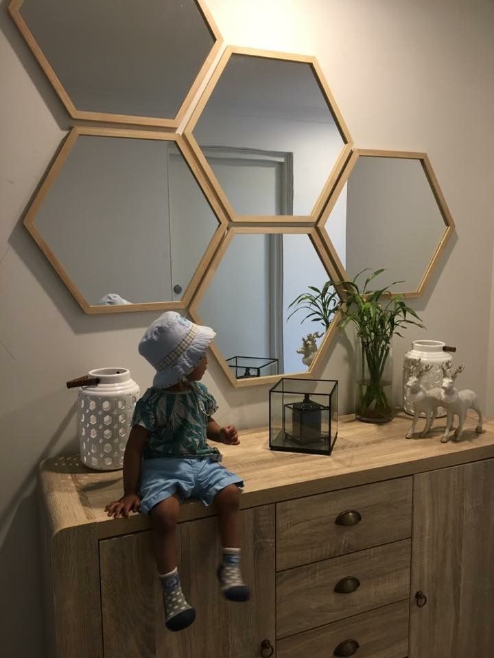 Hexagon Mirror Set of 3