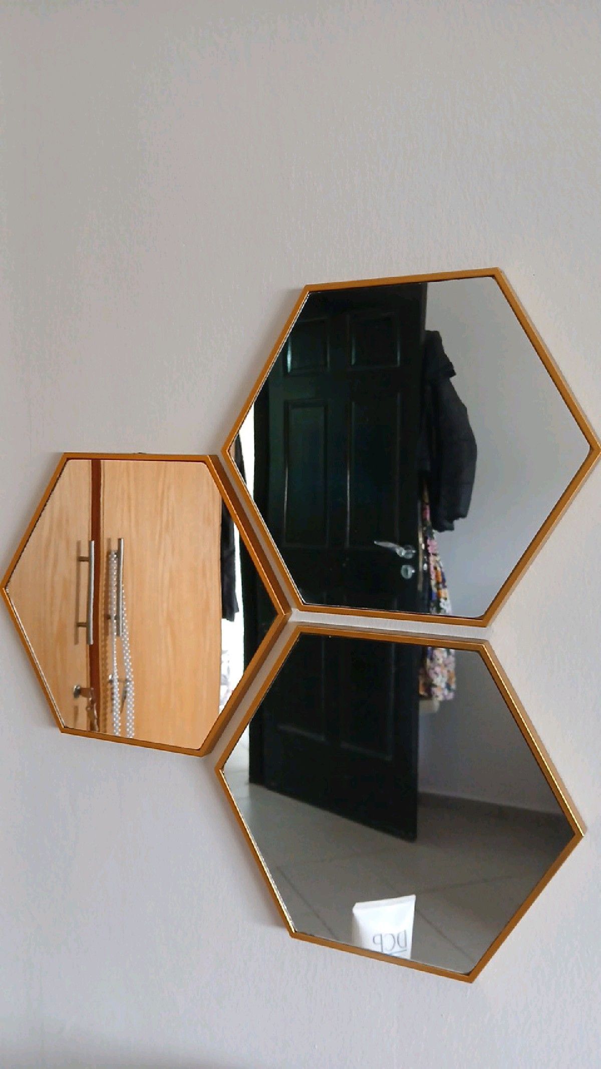 Hexagon Mirror Set of 3