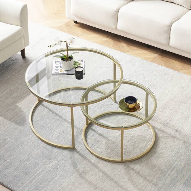 Round Nesting Coffee Tables Set (2 Pieces)