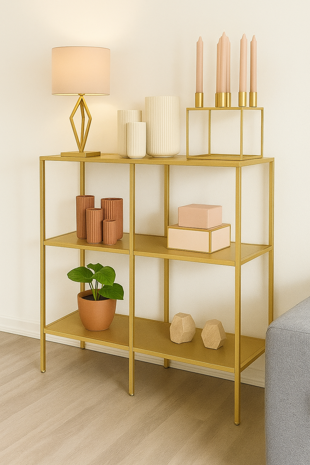 Linea Luxe Metal Console