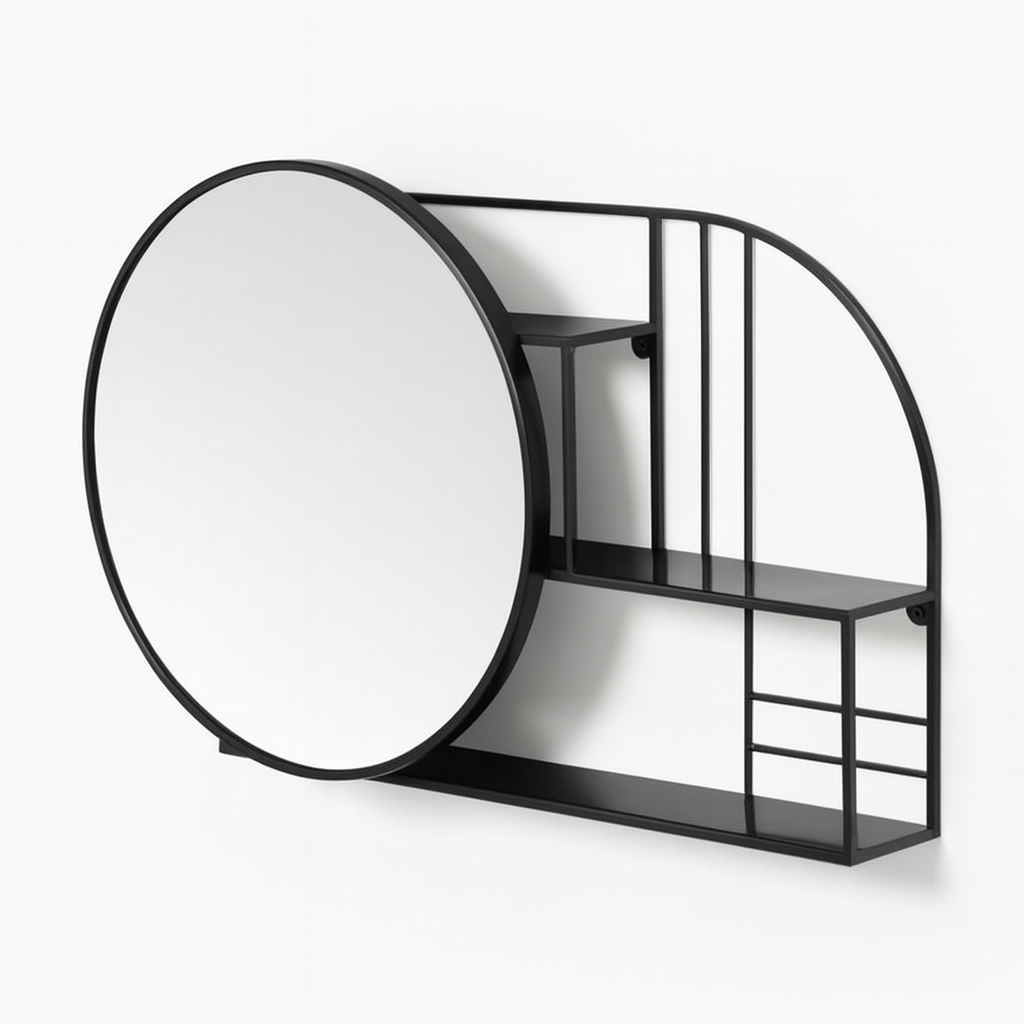 The Modern Halo Mirror Shelf