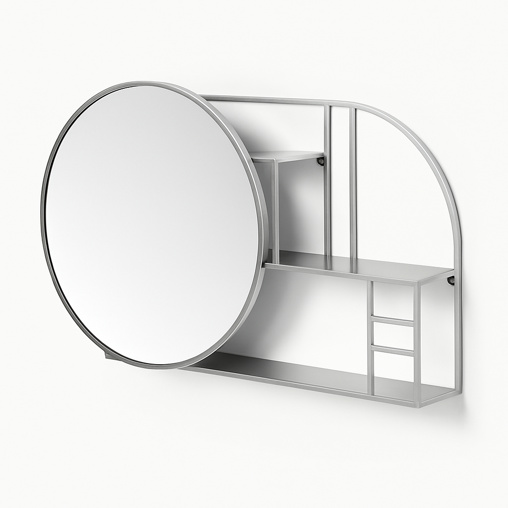 The Modern Halo Mirror Shelf