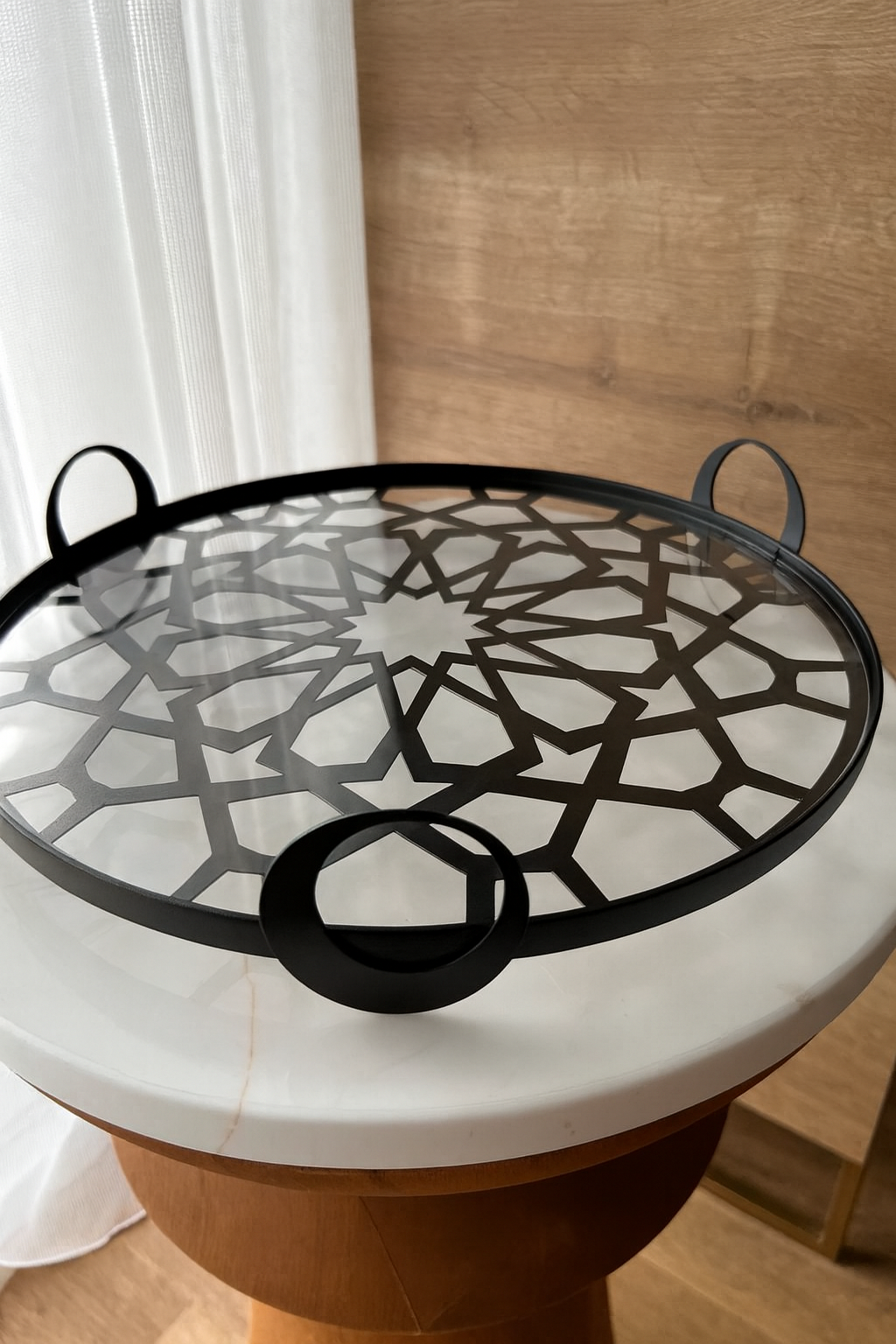 Luxe Geometric Metal Serving Tray