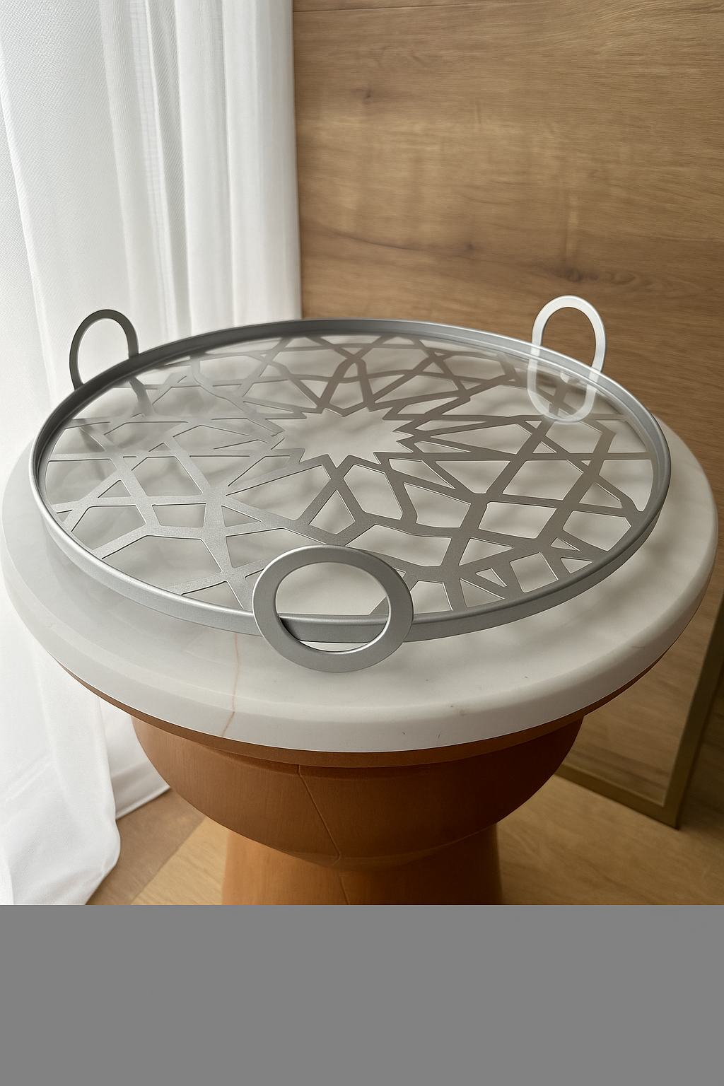 Luxe Geometric Metal Serving Tray