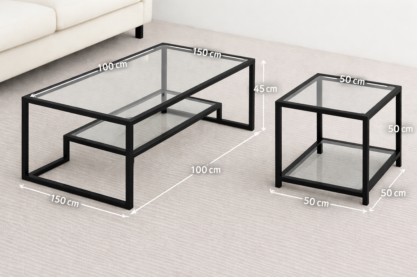 Aero Two-Level Coffee Table Set of 2