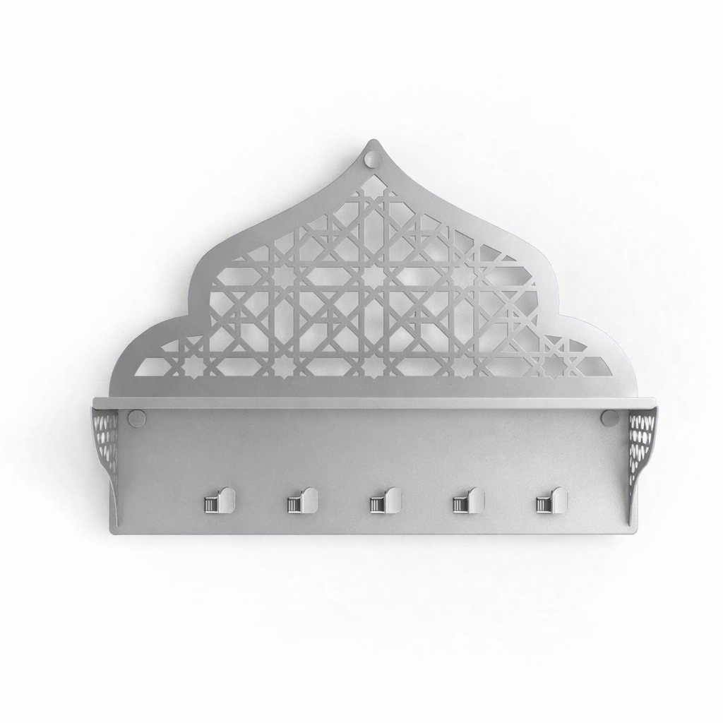 Moroccan Wall Shelf with Hooks