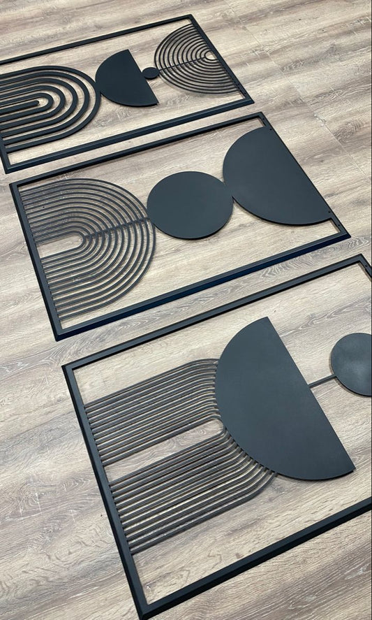 Geometric Harmony Wall Art Set (Large – 3 Pieces)